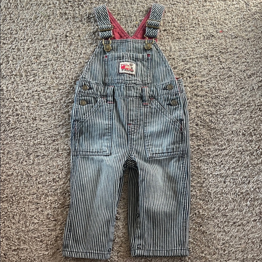 Gymboree Black and White Striped Overalls